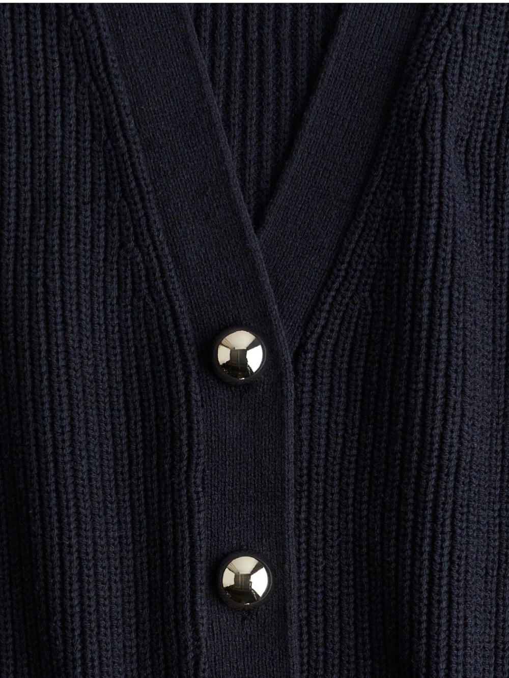 H&M Navy Ribbed Button-Front vest - Picture 2 of 6